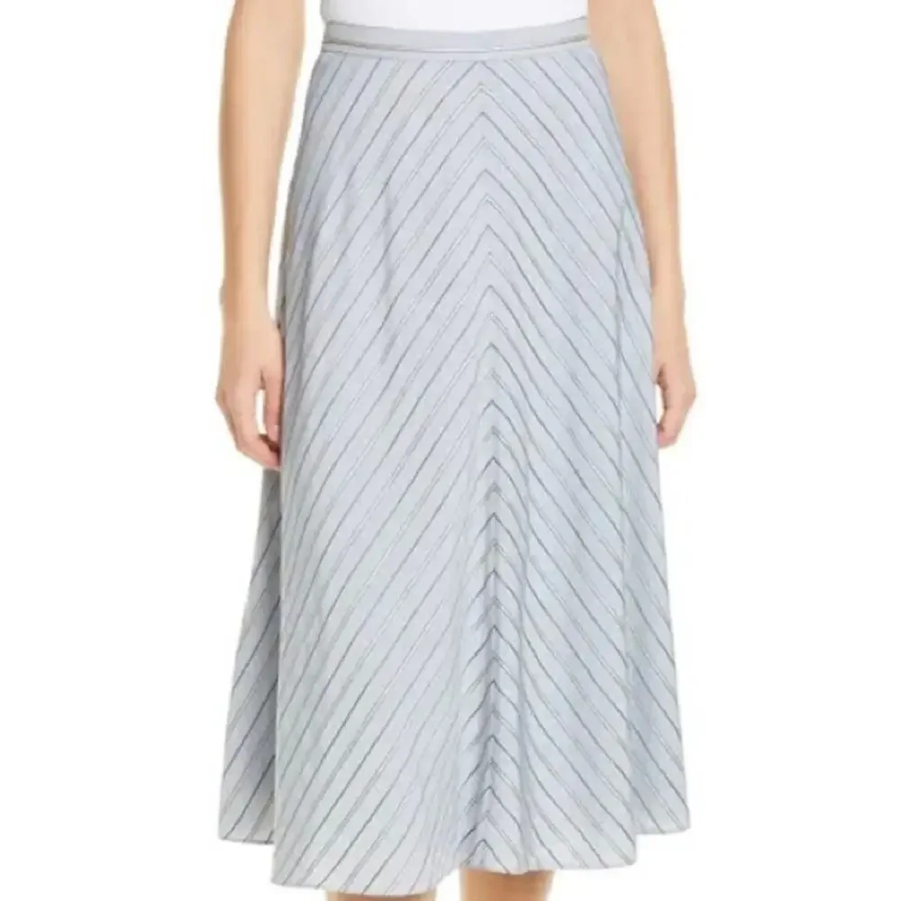Lewit Chevron Stripe Midi Skirt Blue 18